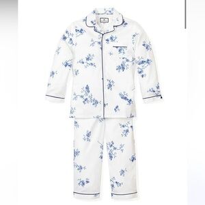 Petite Plume Twill Pajama Set in Indigo Floral size 3